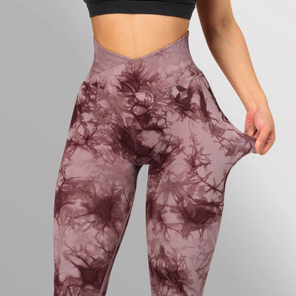 Seamless Tie Dye Leggings for Women – Push Up Sport Fitness & Yoga Pants - ChicVix