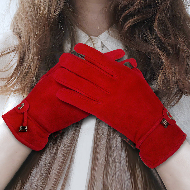 Genuine Leather Touch Screen Gloves – Warm & Windproof Autumn-Winter Fashion