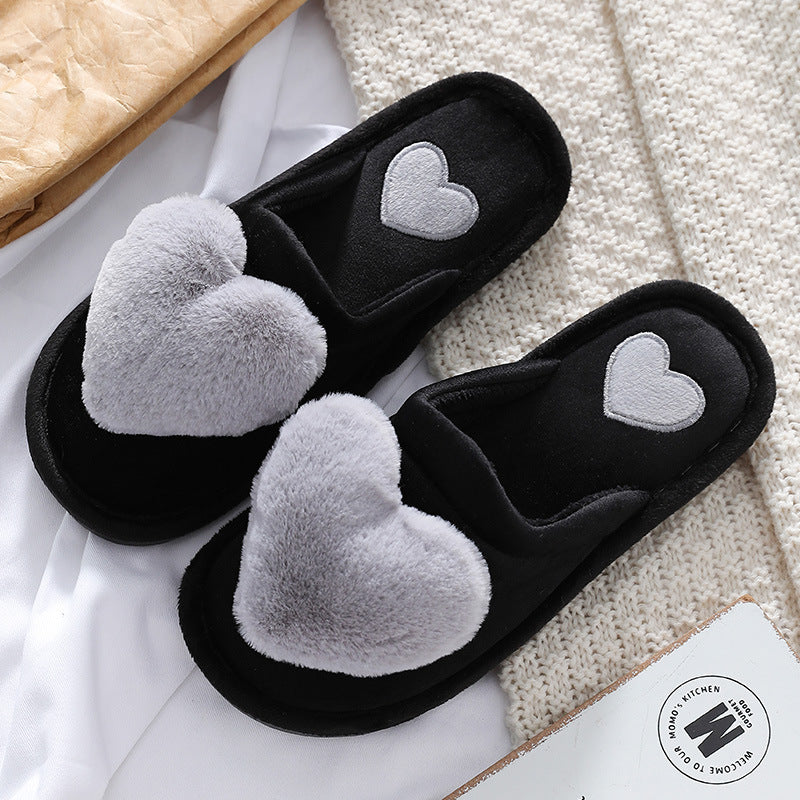 Cute Love Fluffy Home Slippers – Cartoon Design - ChicVix