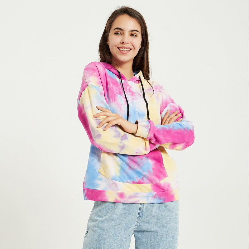 Ladies Loose-Fit Tie-Dye Hoodie