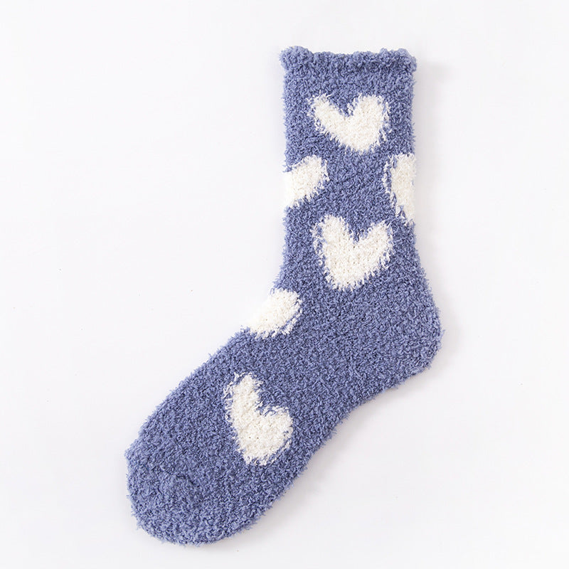 Women’s Cozy Mid-Calf Socks with Love Pattern - ChicVix