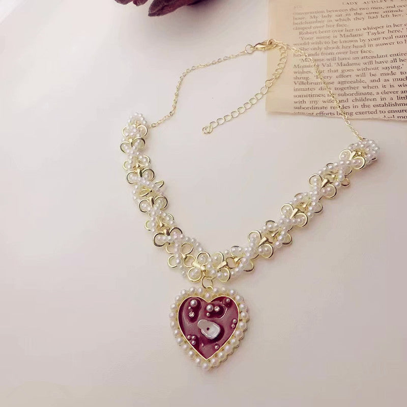 Electroplated Heart-Shaped Love Necklace – Korean Style Women's Jewelry - ChicVix