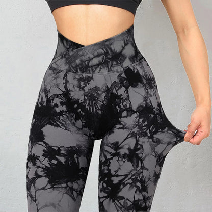 Seamless Tie Dye Leggings for Women – Push Up Sport Fitness & Yoga Pants - ChicVix