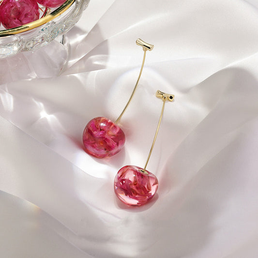 Chic French Dried Cherry Earrings - Sweet and Stylish - ChicVix