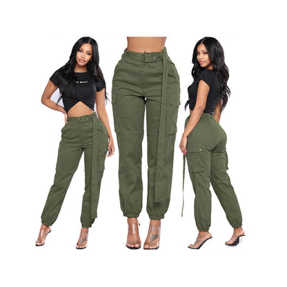 Stylish Women's Cotton Blended Harem Overalls - Available in Khaki, Gray, Black, & Army Green