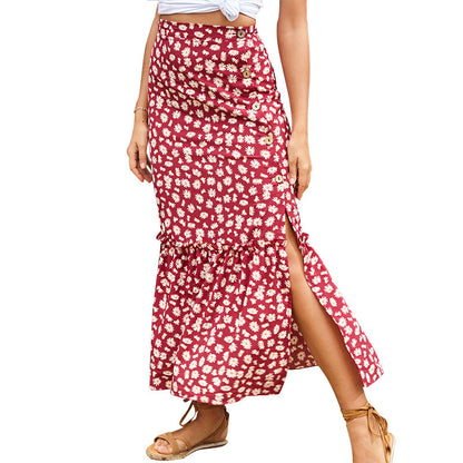 Women's Little Daisy High-Waist A-Line Chiffon Skirt - ChicVix