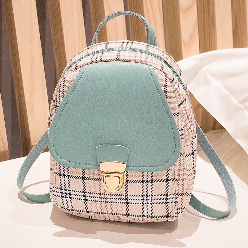 Trendy Checkered Mini Backpack – Shoulder, Diagonal, and Handbag Style - ChicVix