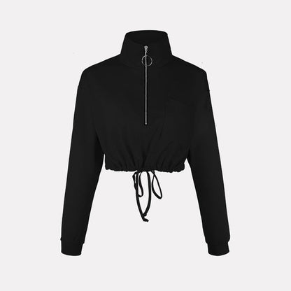 Autumn Streetwear Short Hoodie for Women - ChicVix