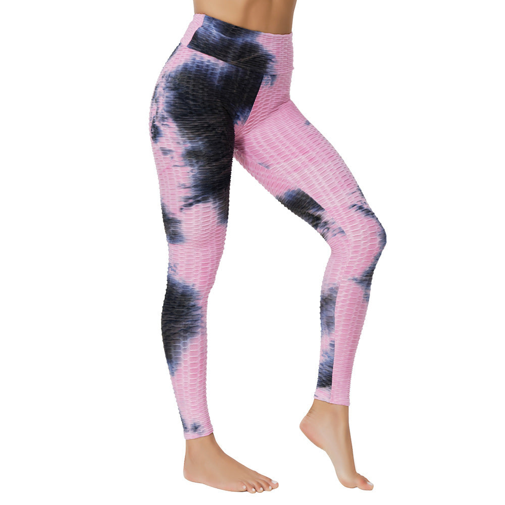 Yoga Jacquard Tie-Dye Bubble Yoga Pants - Stylish & Comfortable for Every Workout