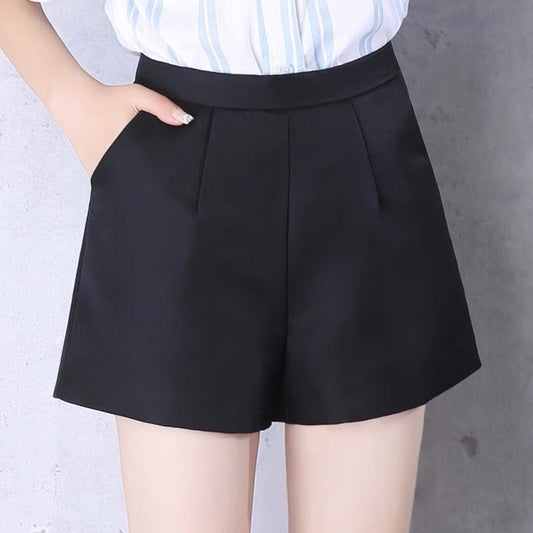 A-Line Plus Size High Waist Wide Leg Shorts for Women - Spring & Autumn - ChicVix