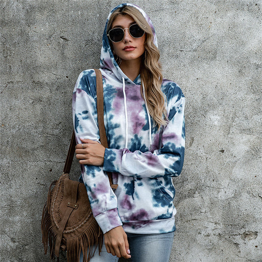 Women’s Tie-Dye Hooded Pullover Sweater