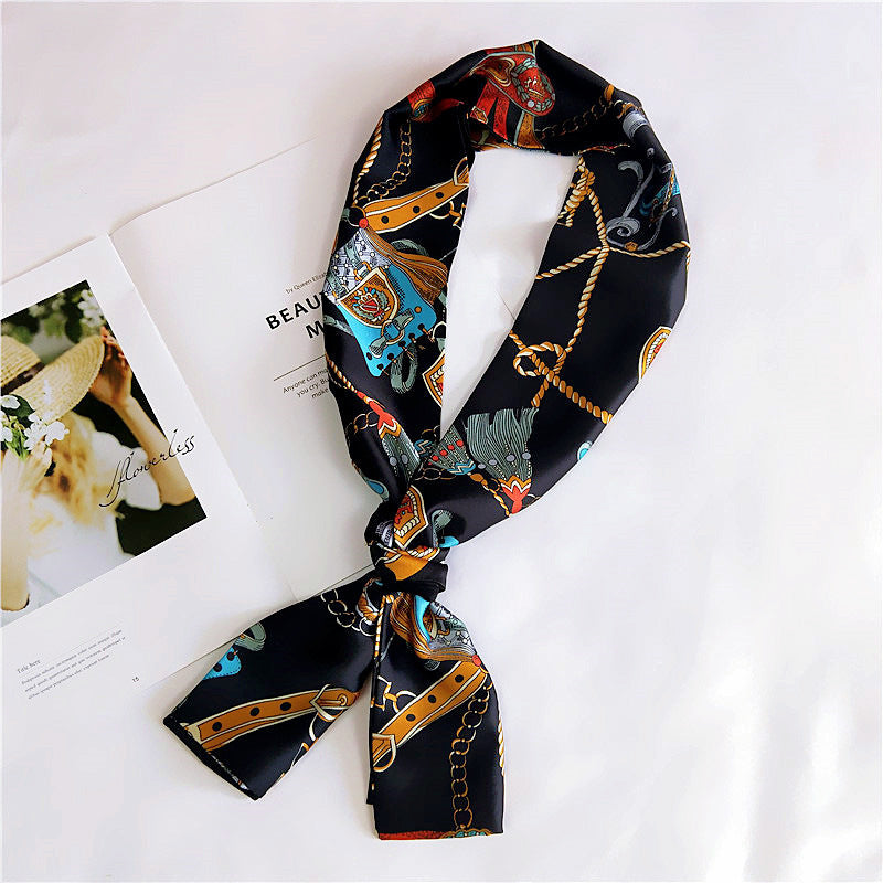 Women's Double-sided Long Silk Scarf - Spring & Autumn Versatile Shawl - ChicVix