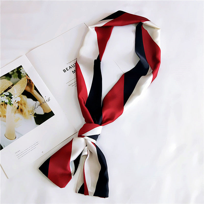 Women's Double-sided Long Silk Scarf - Spring & Autumn Versatile Shawl - ChicVix