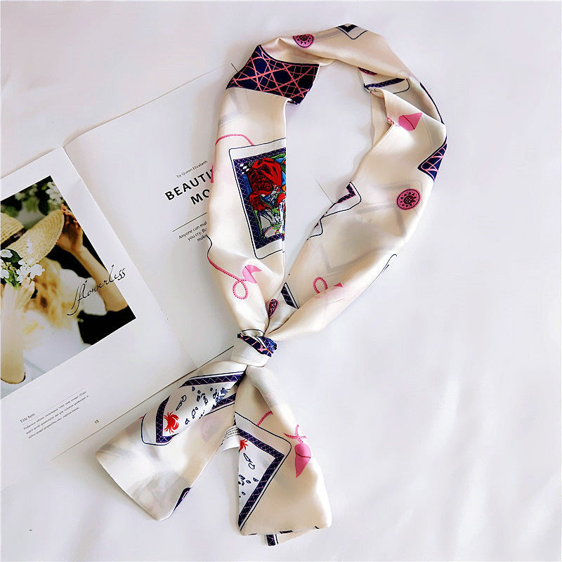 Women's Double-sided Long Silk Scarf - Spring & Autumn Versatile Shawl - ChicVix