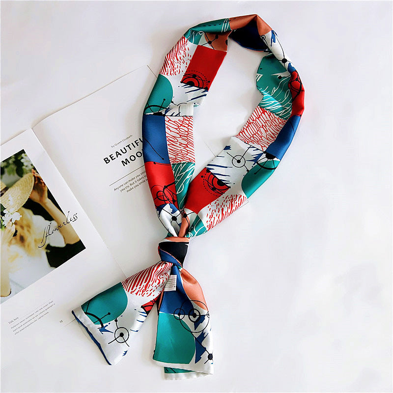 Women's Double-sided Long Silk Scarf - Spring & Autumn Versatile Shawl - ChicVix