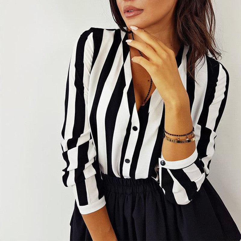 Chic Autumn Casual Ladies Office Blouses