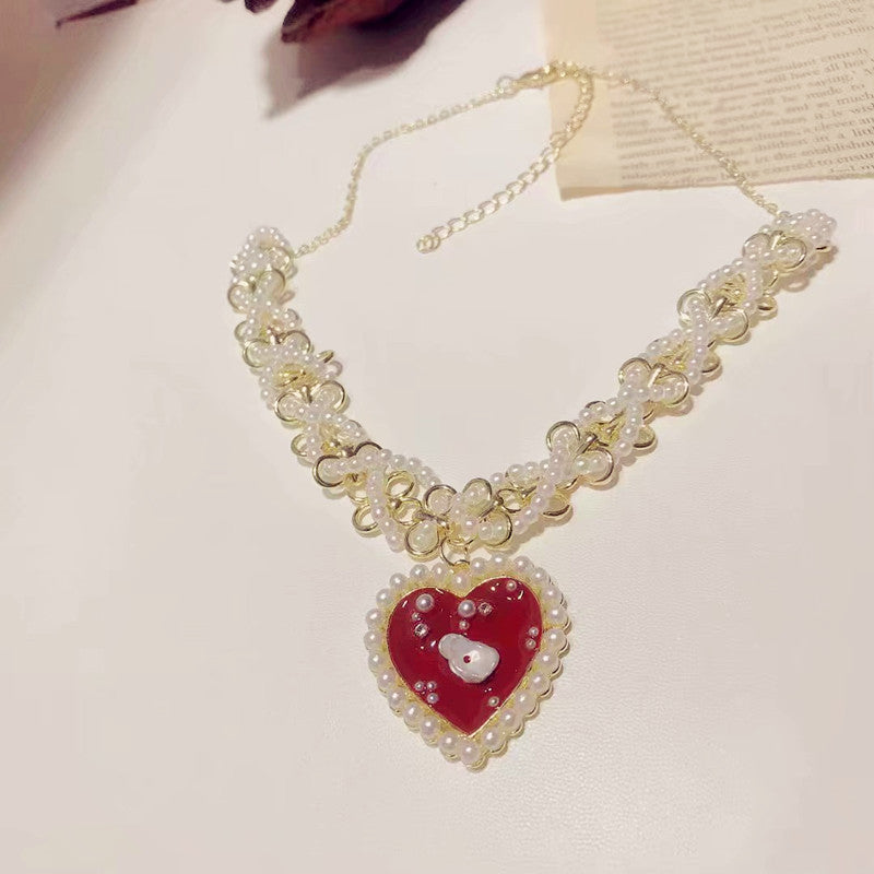 Electroplated Heart-Shaped Love Necklace – Korean Style Women's Jewelry - ChicVix