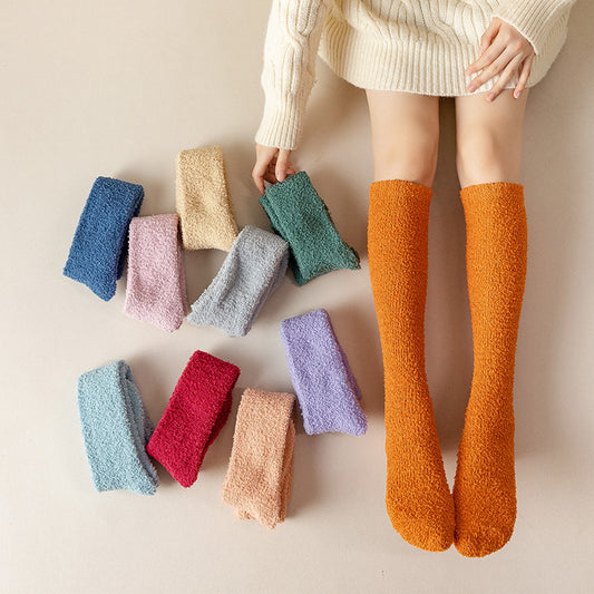 Women's Lint-Free High-Cylinder Coral Fleece Warm Socks - ChicVix