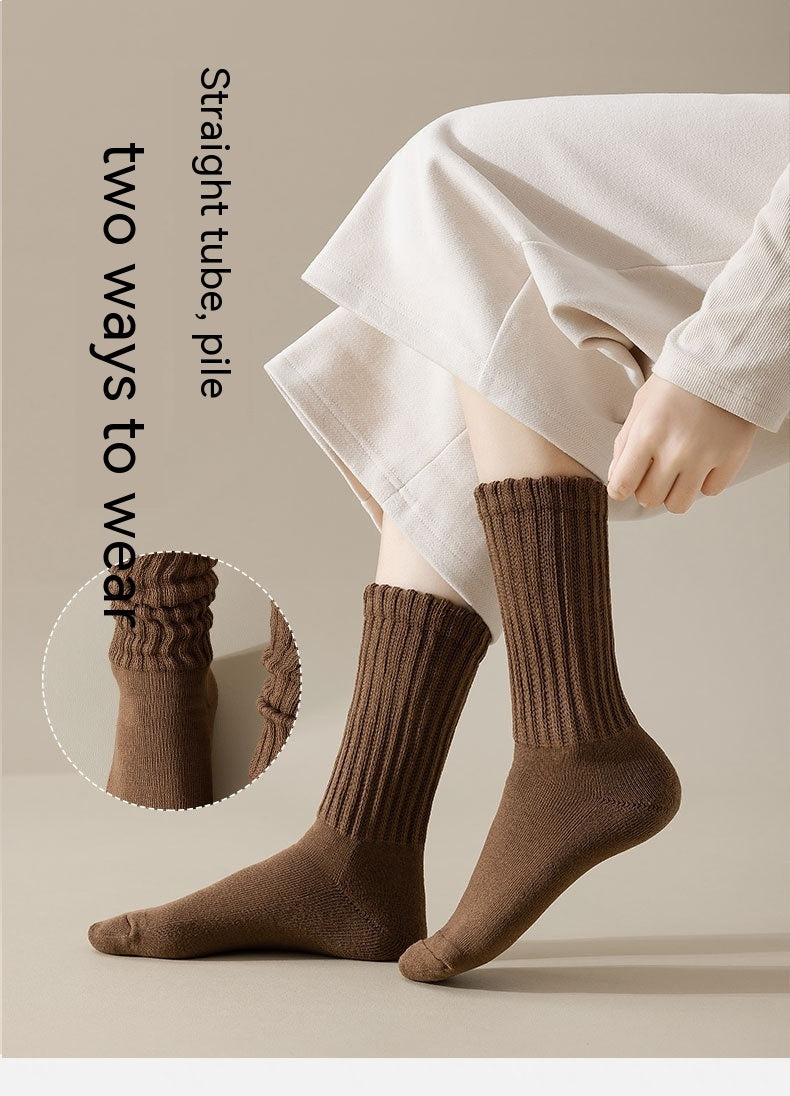 Winter Fleece-Lined Thickened Middle Tube Cotton Thermal Casual Socks - ChicVix