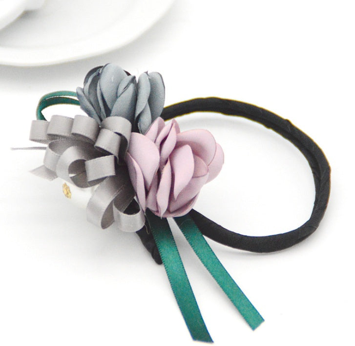 Korean Style Pearl Flower Half-Bun Hair Plate – Elegant Hair Elastic Accessory