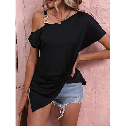 Women’s Off Shoulder Blouse | Summer Irregular Design Tops Shirt