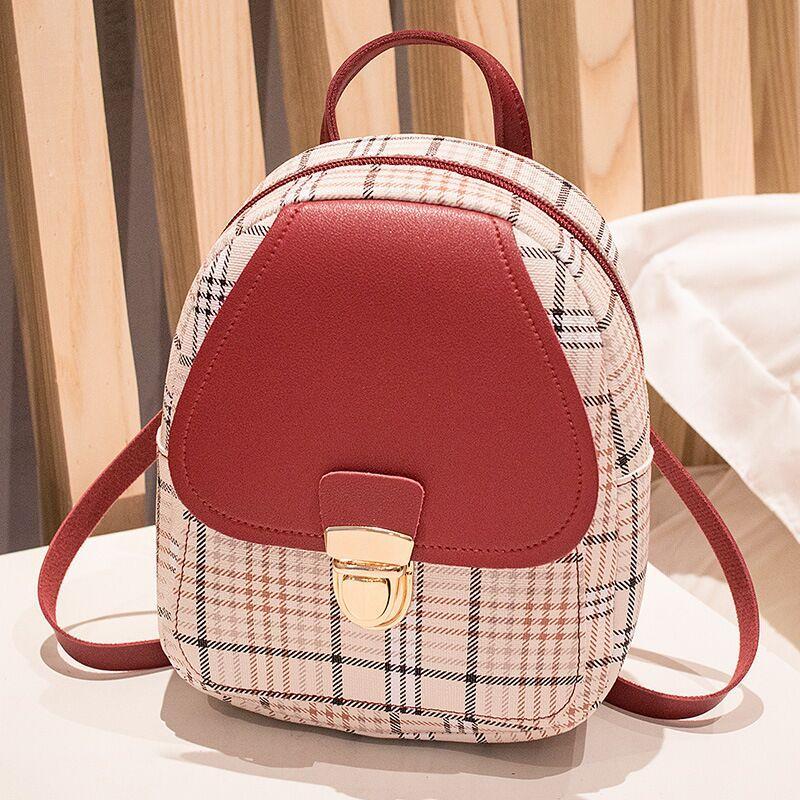 Trendy Checkered Mini Backpack – Shoulder, Diagonal, and Handbag Style - ChicVix