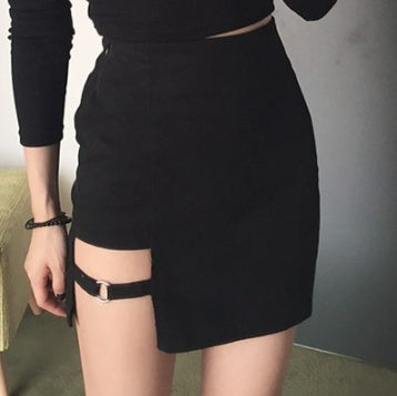 Korean Style Black Hip Skirt – Irregular Hem Pencil Micro Mini Bodycon Skirt for Women - ChicVix