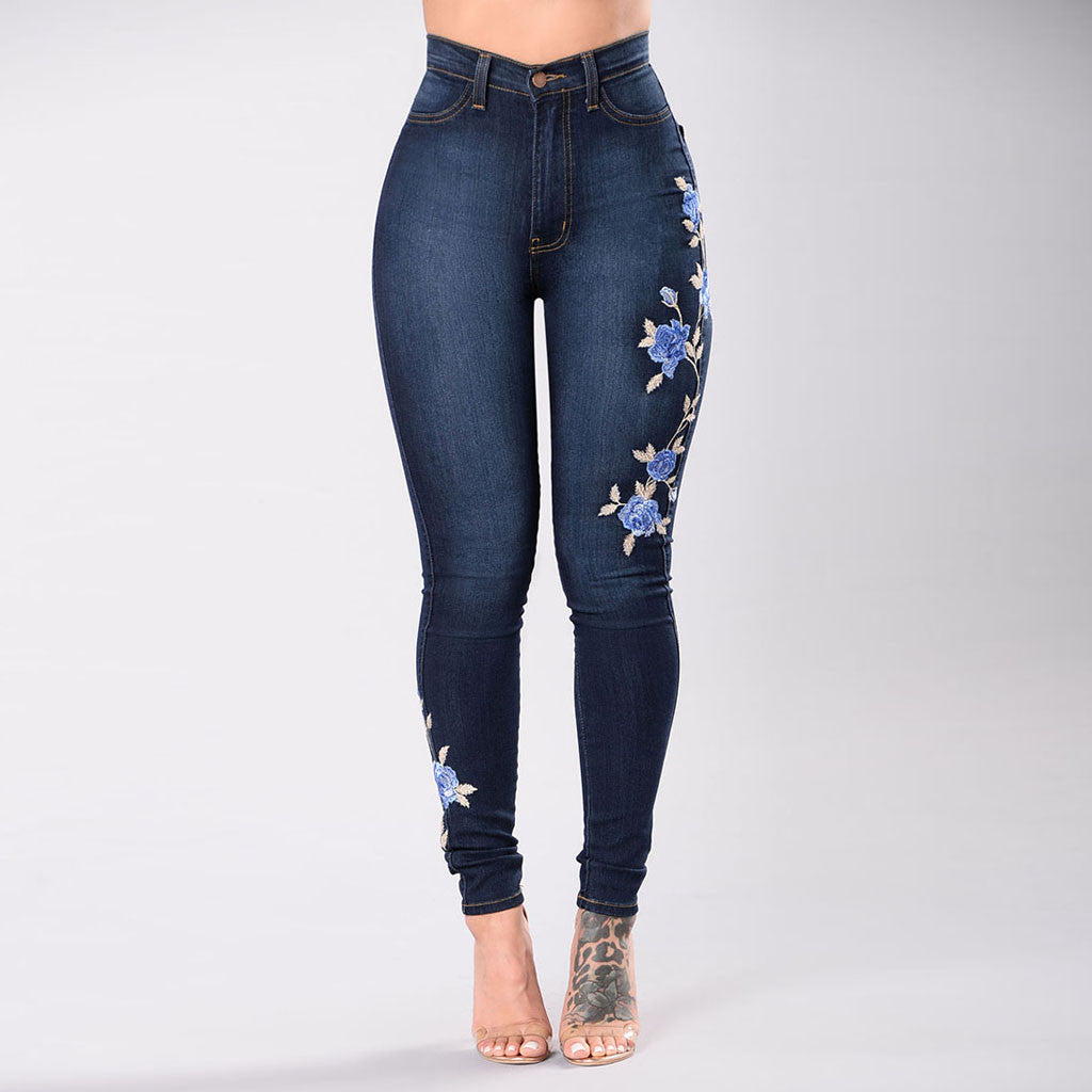 European and American Embroidered Jeans - ChicVix