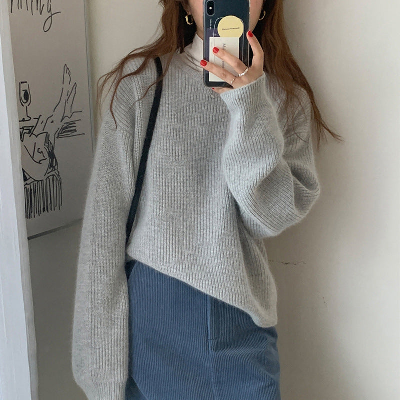 Korean Fashion Loose Sweater - Women’s Winter Collection - ChicVix