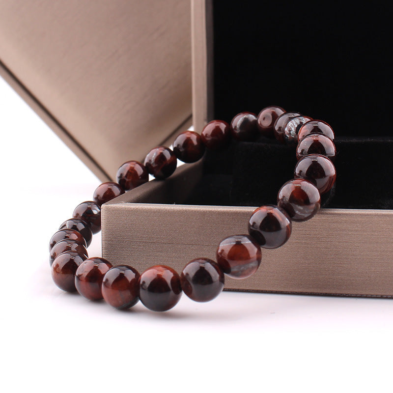 Vintage Red Tiger Eye Bracelet - 8mm Anti-Fatigue Unisex Design - ChicVix