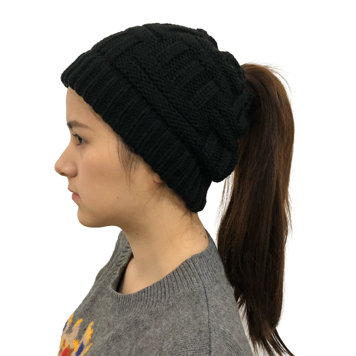 Soft Knit Ponytail Winter Hats for Women - Adjustable Fit - ChicVix