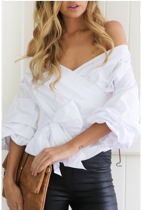 Chic Cross Lace Crop Blouse