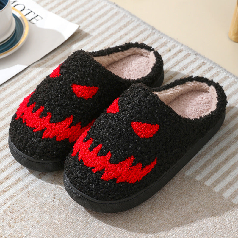 Halloween Skull Cartoon Print Slippers – Cozy Indoor Shoes