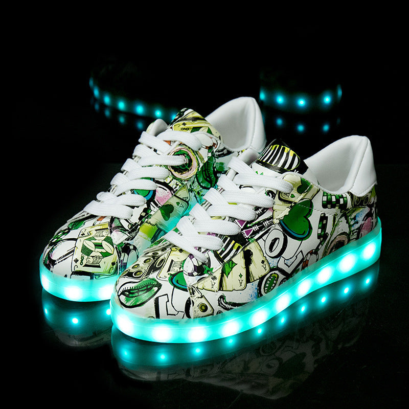 Fluorescent Lightweight Couple Sneakers – Men's and Women's Breathable Sports Shoes