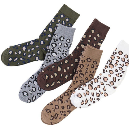 Leopard Print Long Tube Socks for Autumn and Winter - ChicVix