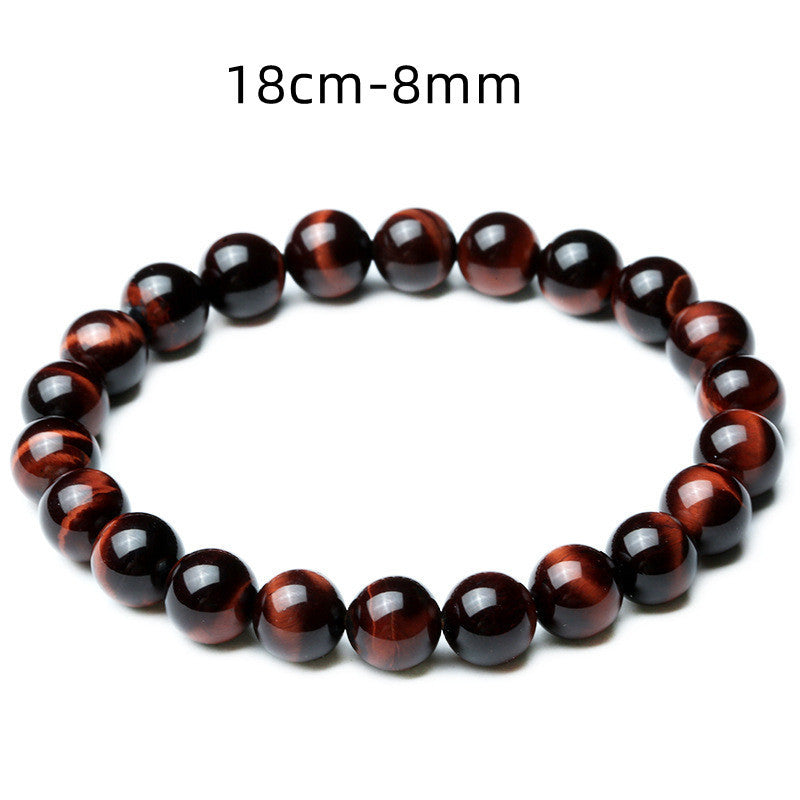 Vintage Red Tiger Eye Bracelet - 8mm Anti-Fatigue Unisex Design - ChicVix