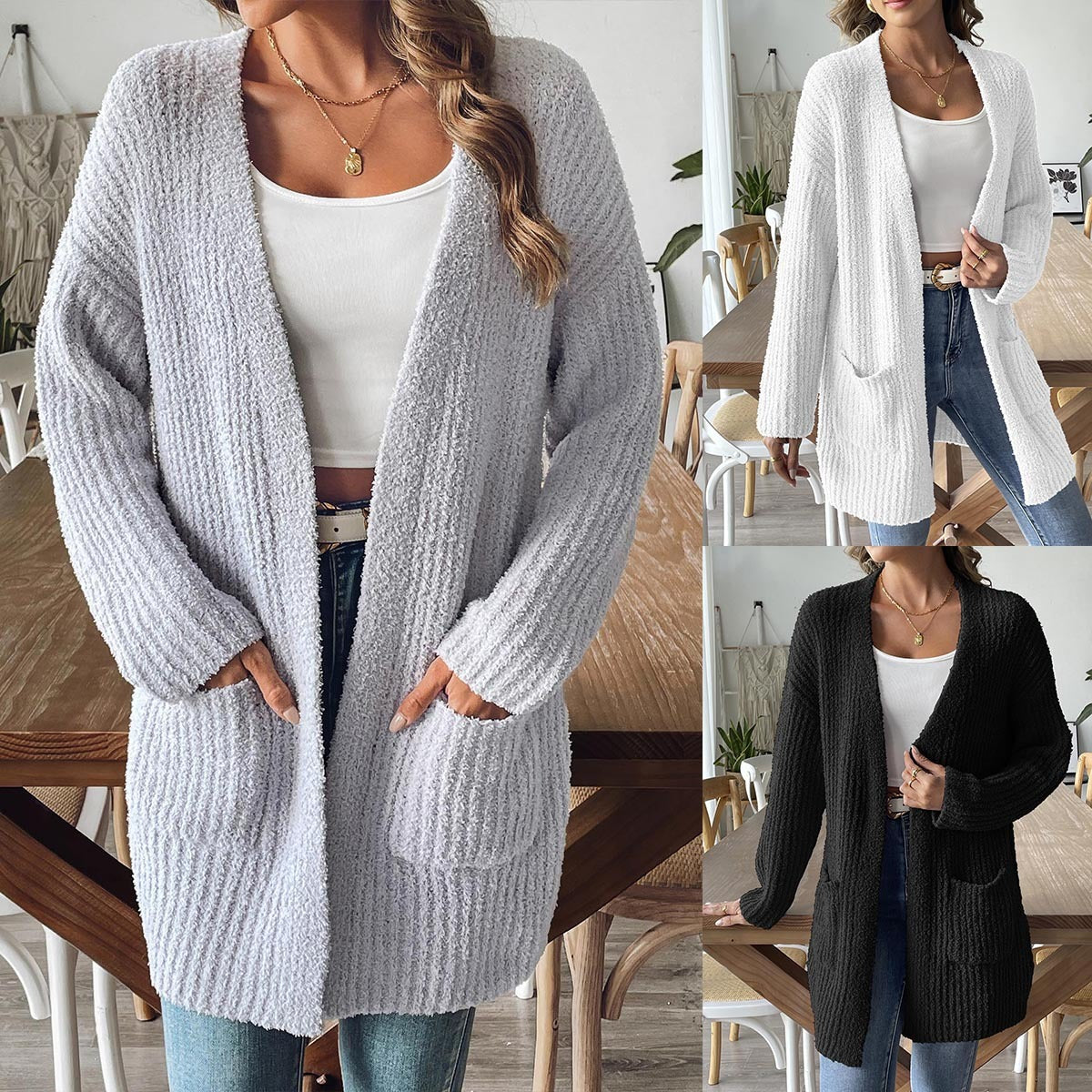 Trendy Women’s Long Sleeve Fashion Cardigan Sweater