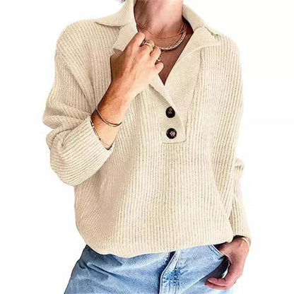 Elegant Solid Color Knitted Baita Sweater for Women - ChicVix