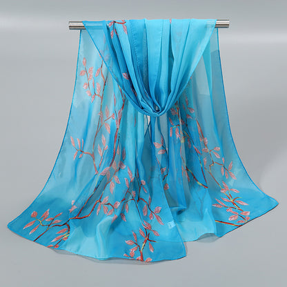 Little Chiffon Small Silk Scarf for Women – Elegant Printed Design, Lightweight & Versatile