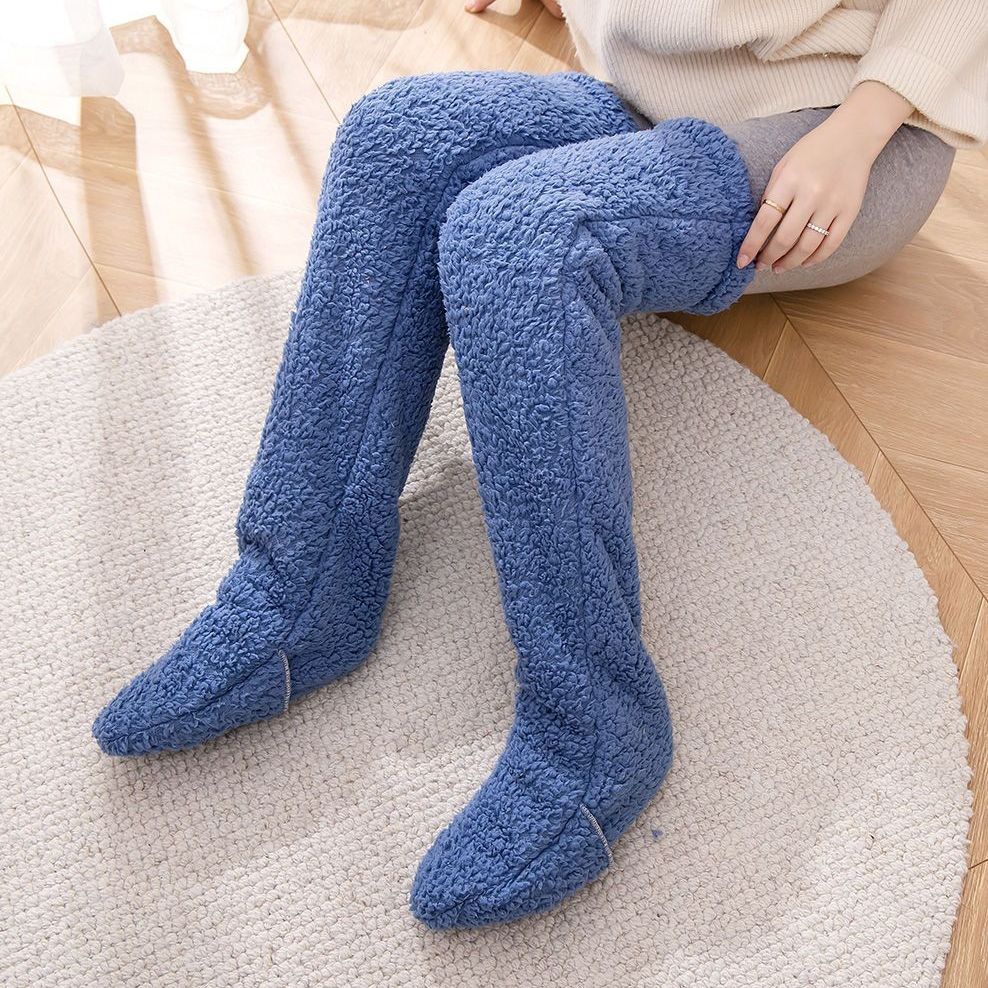 Over Knee High Fuzzy Long Socks – Winter Warm Cold-Proof Stockings for Home & Sleep - ChicVix