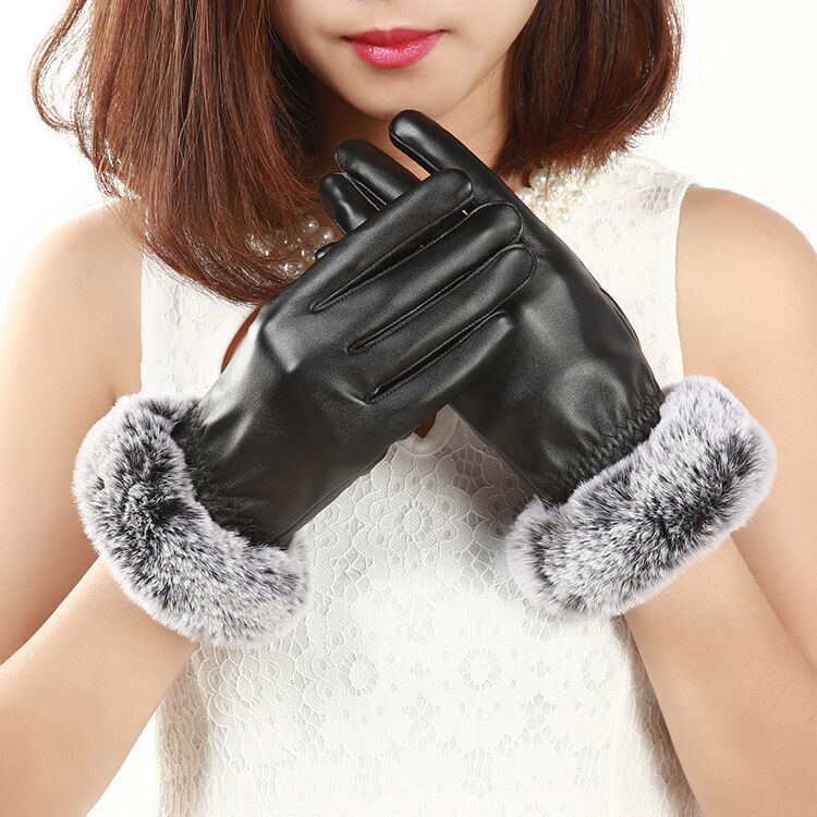 Ladies Plus Velvet Thick Warm Touch Screen Gloves