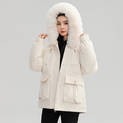 hooded-womens-cotton-padded-jacket-mid-length-slim-fit