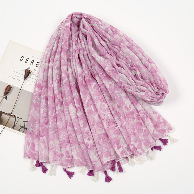 Retro Ethnic Tassel Scarf – Cotton and Linen Feel for Warmth - ChicVix