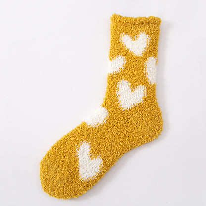 Women’s Cozy Mid-Calf Socks with Love Pattern - ChicVix