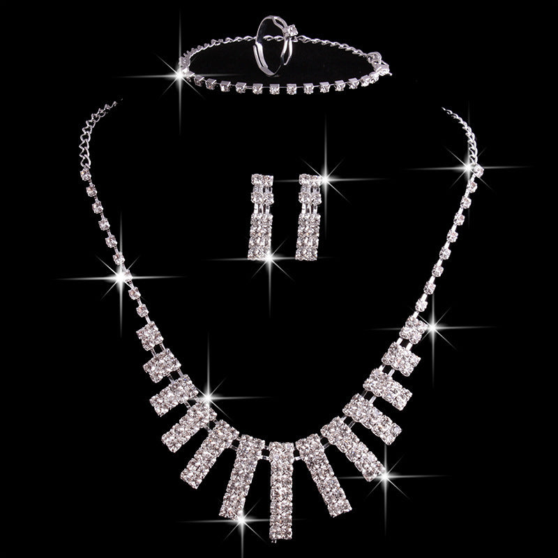 Hao Yue Bridal Jewelry Set - Exquisite Crystal Wedding Jewelry Collection