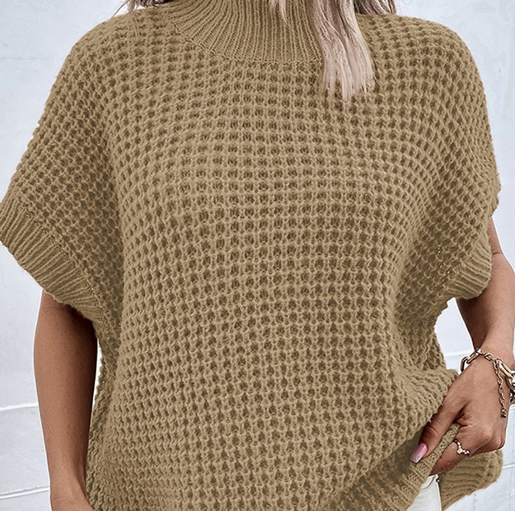 Women's Casual Batwing Sleeve Pullover in Khaki