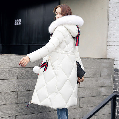 Chic Long Hooded Padded Down Coat for Women