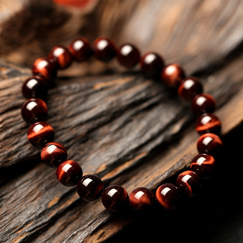 Vintage Red Tiger Eye Bracelet - 8mm Anti-Fatigue Unisex Design - ChicVix