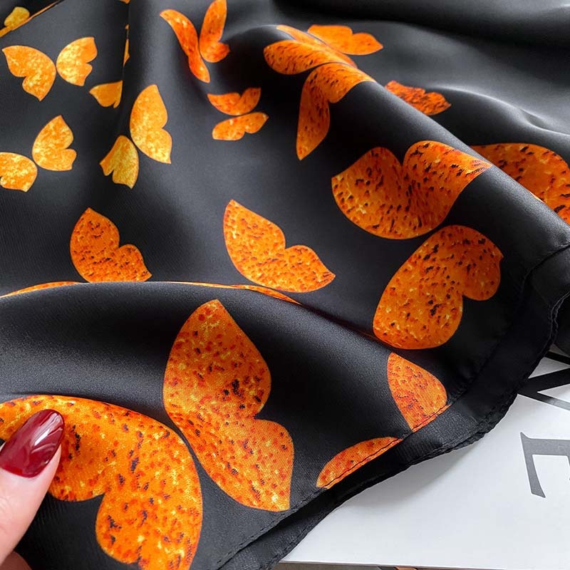 Women's Retro Fashion Decorative Scarf – New Silk Satin with Floral Pattern