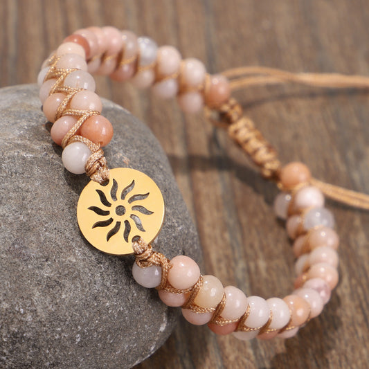 Double Layer Handwoven Natural Stone Yoga Meditation Bracelet - Unisex - ChicVix